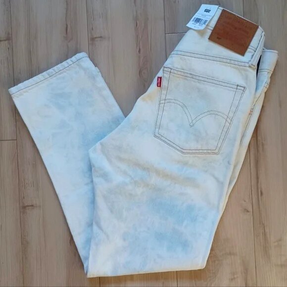 Levi's Denim - Levi's 501 Original Cropped Jeans Acid Blue Splash Light Wash 25x26 NWT